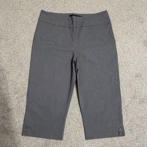 Reitmans Size 13 Striped Grey Gray Capri Dress Pants